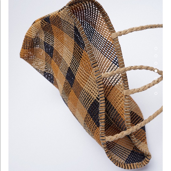 Zara plaid woven tote bag - Picture 8 of 10